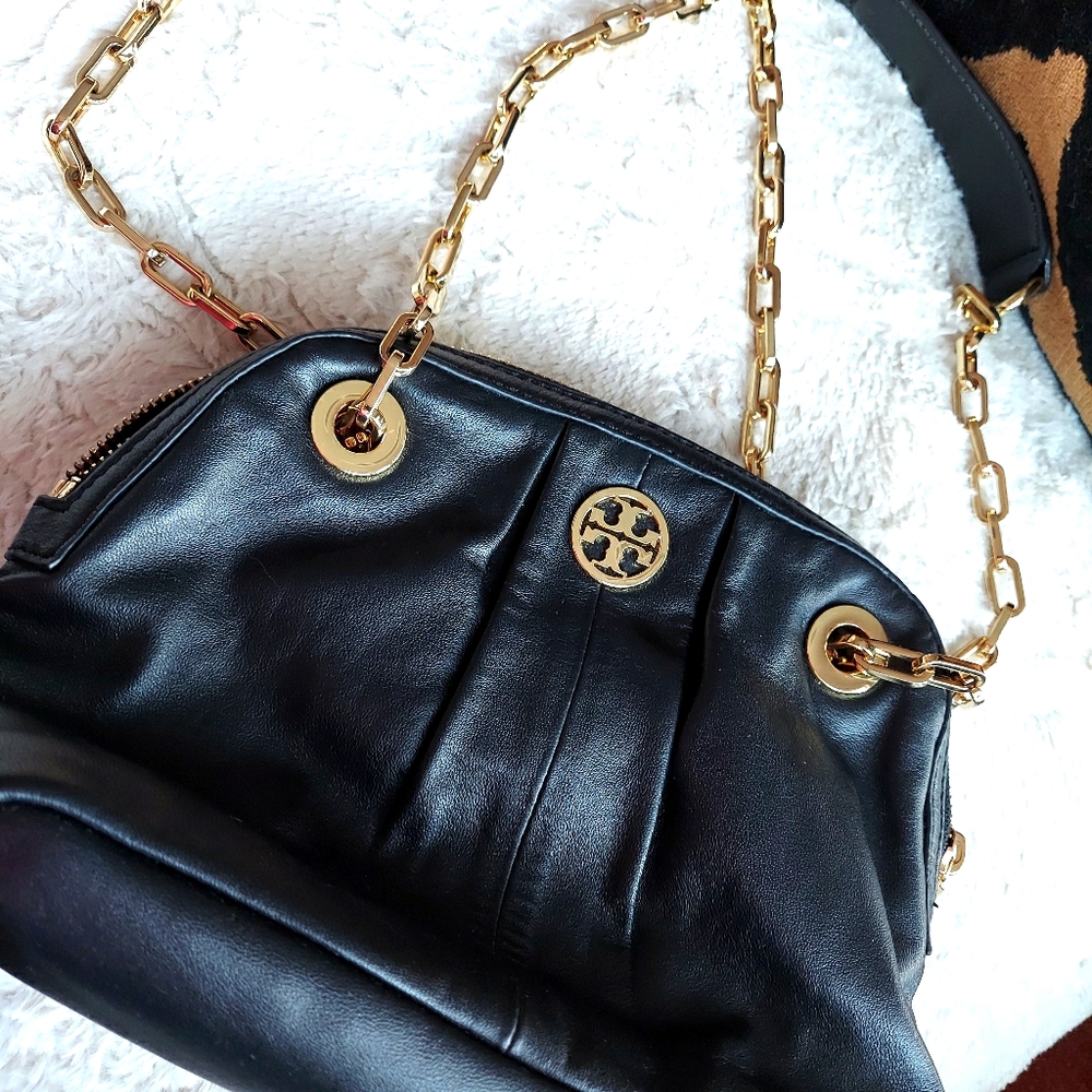Vintage Tory Burch authentic black leather bag